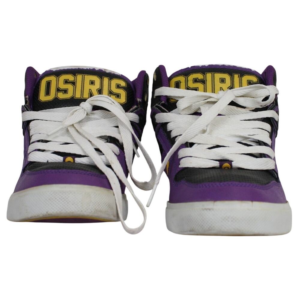 Osiris NYC 83 High Top Sneakers Mens Size 9 Purple Yellow Black Y2K Skate Shoes
